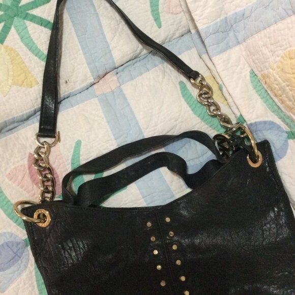 Michael Kors Uptown Astor Black Leather Studded Shoulder Bag - Picture 7 of 7